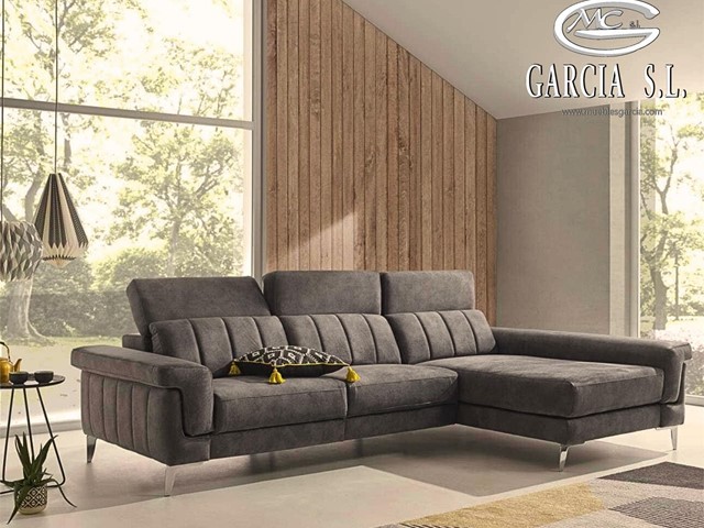 CHAISELONGUE MD VEGA TAPIZADO EN BALENA 20 MARENGO, PATA NEGRA