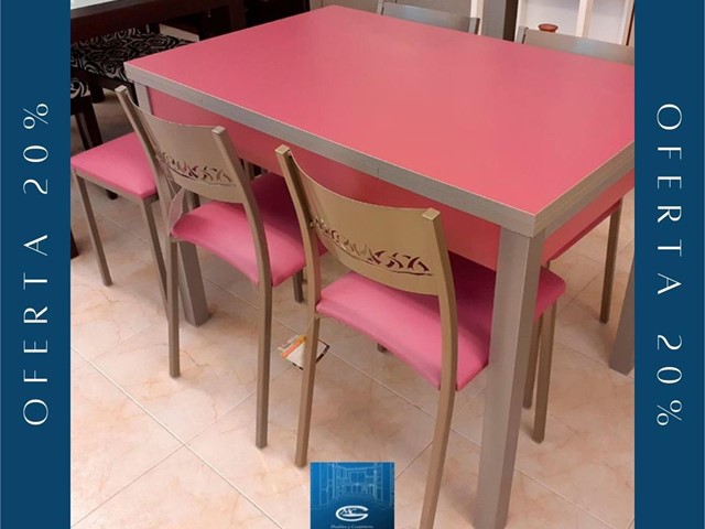 Conjunto mesa, 4 sillas y 1 taburete, md Boston