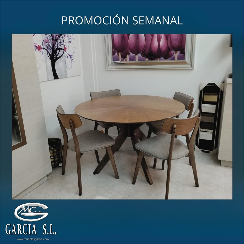 Foto 1 Conjunto mesa redonda Carmel y 4 sillas Anais