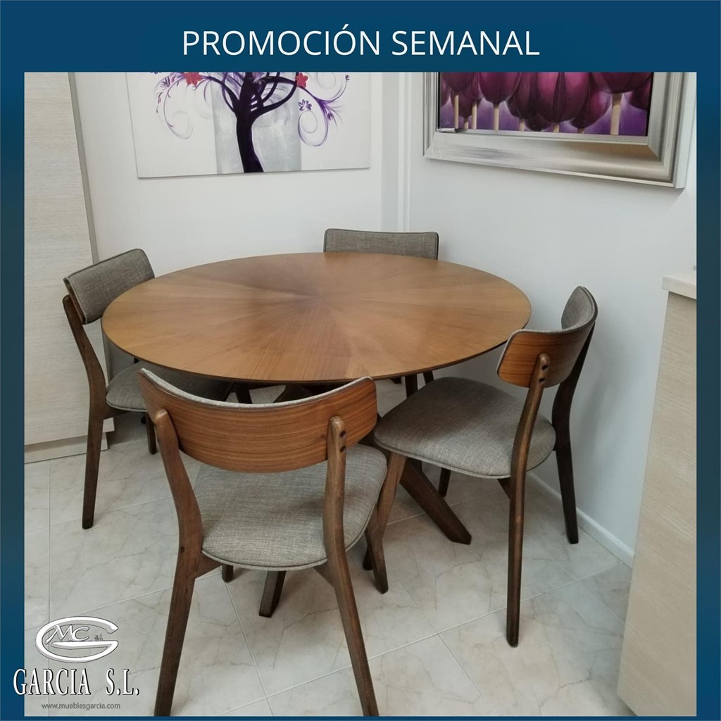 Foto 2 Conjunto mesa redonda Carmel y 4 sillas Anais