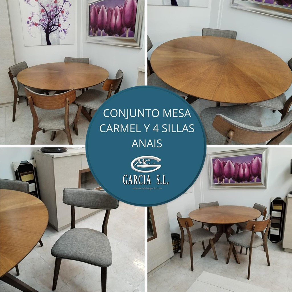 Foto 3 Conjunto mesa redonda Carmel y 4 sillas Anais