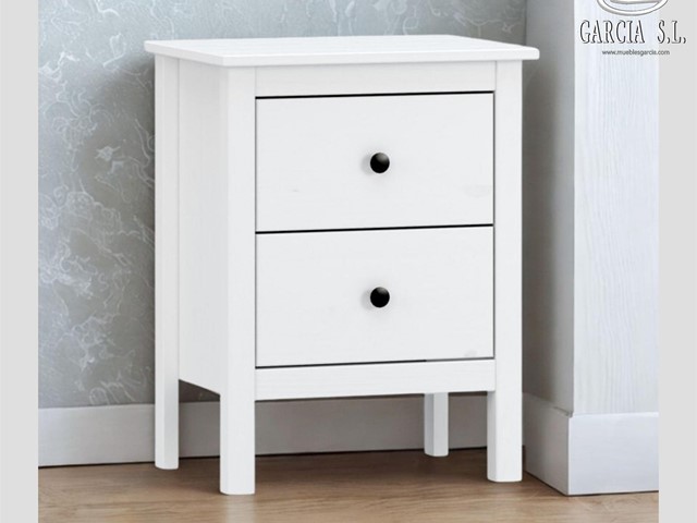 Mesita Q994 2 cajones blanca