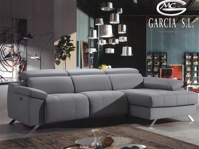 SOFÁ CHAISELONGUE MD CORDOBA RELAX  ELÉCTRICO, TAPIZADO EN QUEENS TAUPE