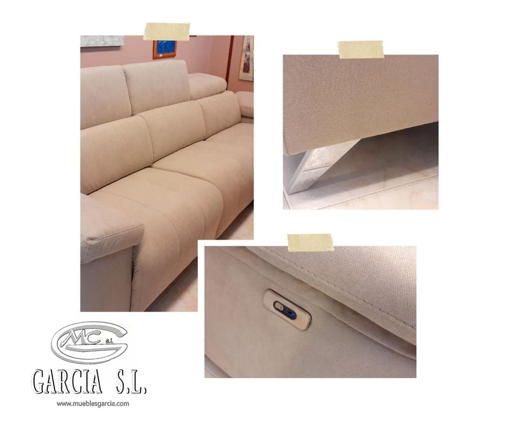 Foto 4 SOFÁ CHAISELONGUE MD CORDOBA RELAX  ELÉCTRICO, TAPIZADO EN QUEENS TAUPE